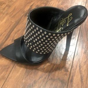 Lust For Life Black/Silver Studded Heel Sandals